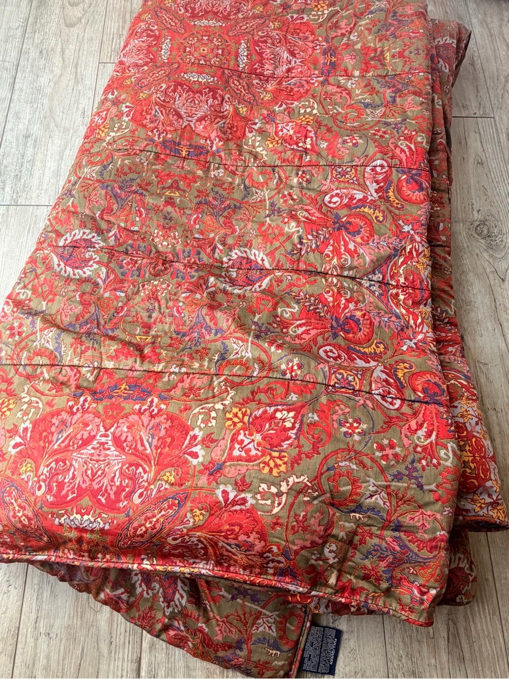 Ralph Lauren Sateen Galahad Red Vintage Paisley Full Queen Bed Comforter